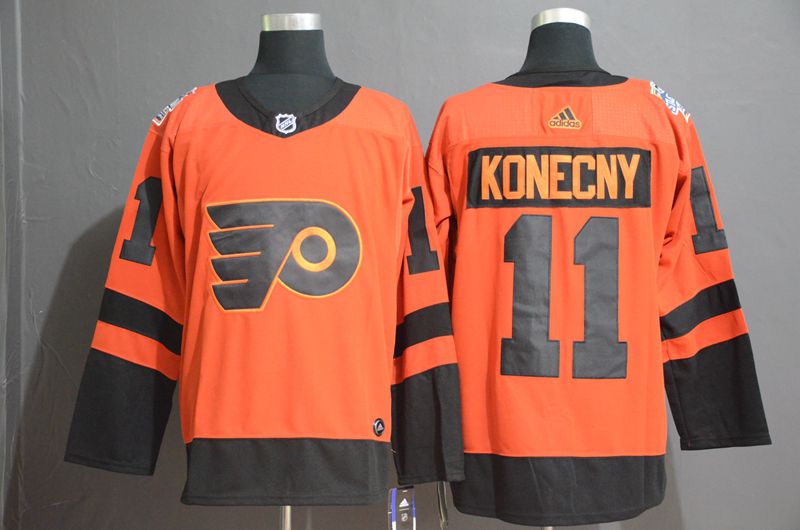 Men Philadelphia Flyers #11 Konecny Orange Adidas Third Edition Adult NHL Jersey->philadelphia flyers->NHL Jersey